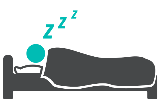 Illustration of a person sleeping on a bed